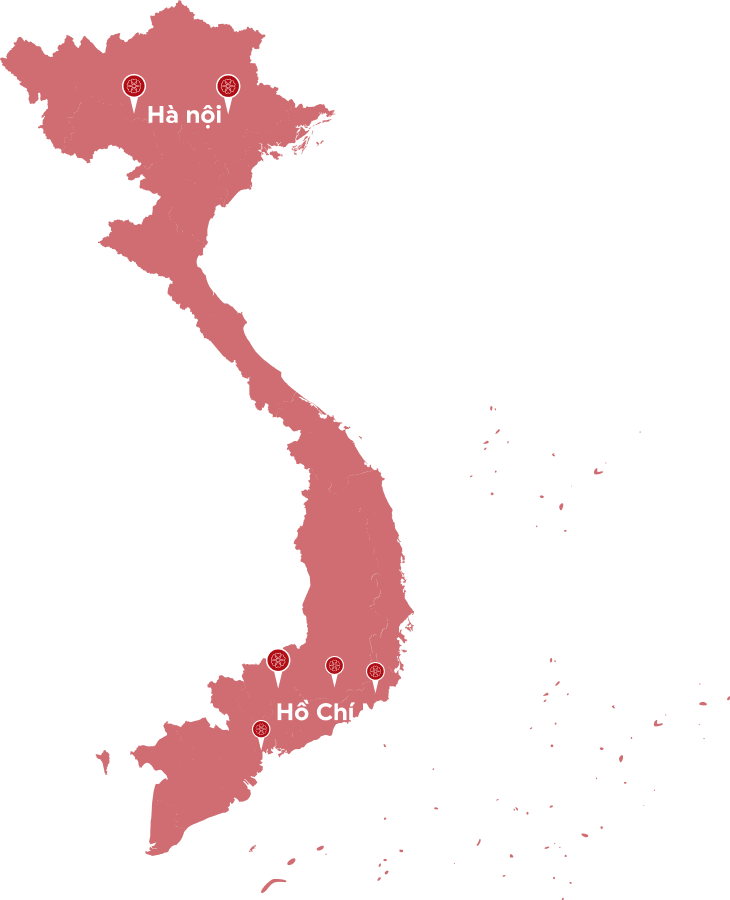 Vietnam map showing clinic locations